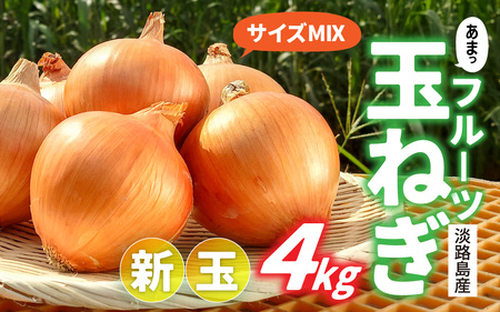 新玉ねぎ 4kg 淡路島 不揃い / フルーツ玉ねぎ