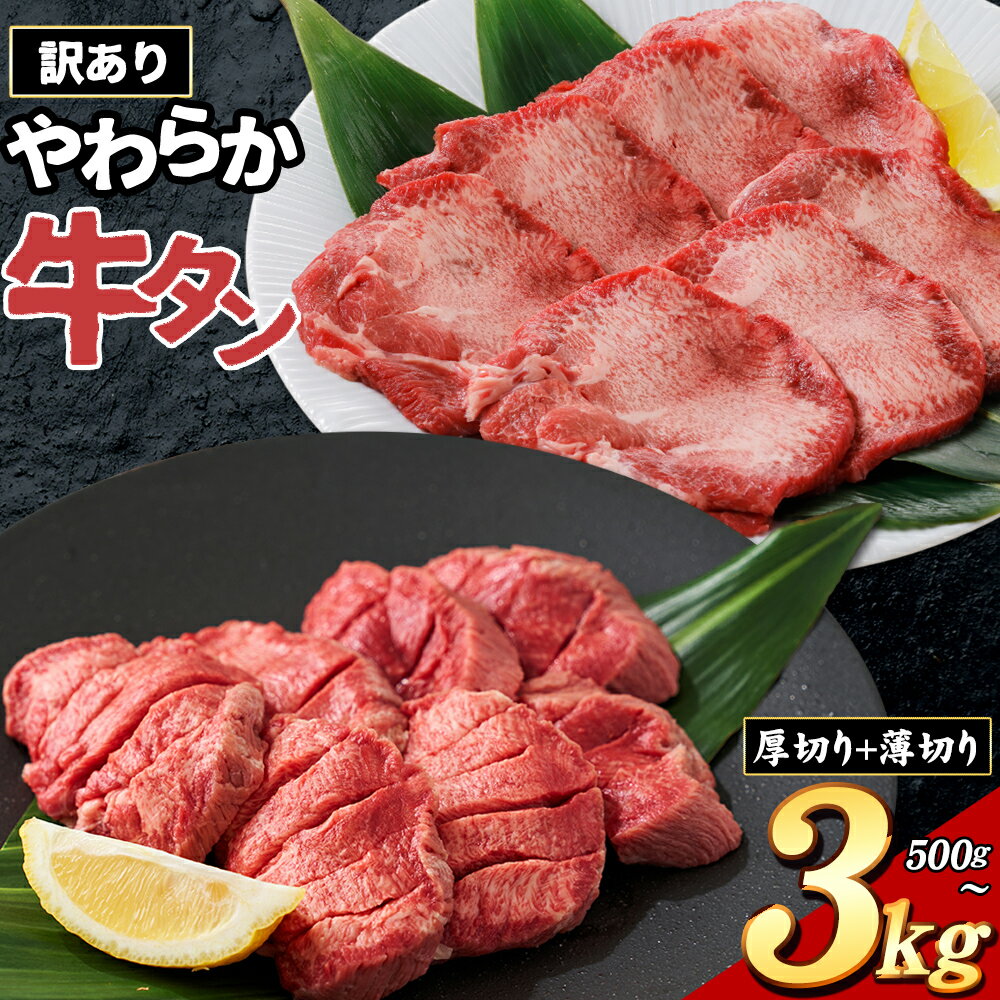 【ふるさと納税】牛タン 厚切り または 薄切り 塩味 500g 〜 3kg 1袋 500g 《30日以内に出荷予定(土日祝除く)》牛肉 肉 牛 たん タン 牛たん 焼くだけ 訳あり 焼肉 焼き肉 熊本県 山江村 薄切り BBQ 塩牛タン 味付け肉 人気 お取り寄せ 最速 発送 楽天スーパーセール
