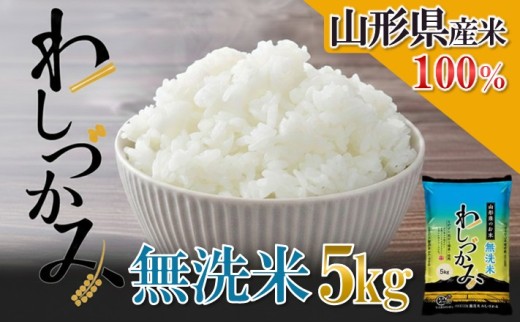 無洗米 わしづかみ 5kg 山形県産米100% 複数原料米 ブレンド米 お米 庄内米 精米 白米 ごはん 東北 山形県 酒田市 庄内 農家直送 産地直送 アグレスト　SA2807