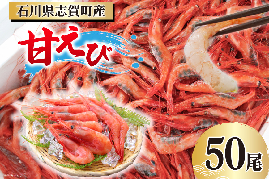 
【能登半島 漁協直送！】活〆 甘エビ 50尾 [JF西海 石川県 志賀町 AM4232] エビ 味噌 アヒージョ 殻ごと
