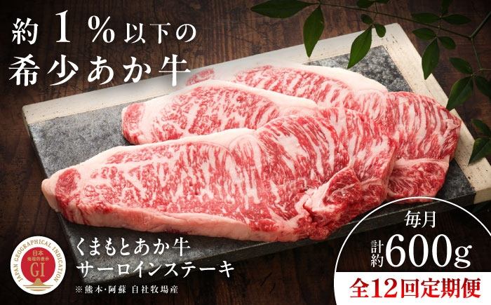 
                  【全12回定期便】【GI認証】くまもとあか牛サーロインステーキ 約200g×3枚 /   あかうし サーロイン ステーキ 菊陽町 あか牛 熊本県 肉 にく niku【有限会社 三協畜産】[BHAS068]
                