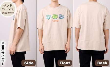 【トルコギキョウ（サンドベージュ）：S･M･L･XL】徳之島 天城町 YADWU オリジナル Tシャツ 地域ブランド ヤドゥー 1枚 服 洋服 デザイン プリント レディース メンズ 男女兼用 鹿児島
