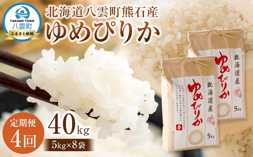 【先行受付】【4回定期便】北海道八雲町熊石産 ゆめぴりか(精白米) 10kg(5kg×2袋)　(令和7年産)【 米 お米 新米 ゆめぴりか 精白米 定期便 5kg×2袋 10kg 食品 グルメ お取り寄せ お取り寄せグルメ  八雲町 北海道 】