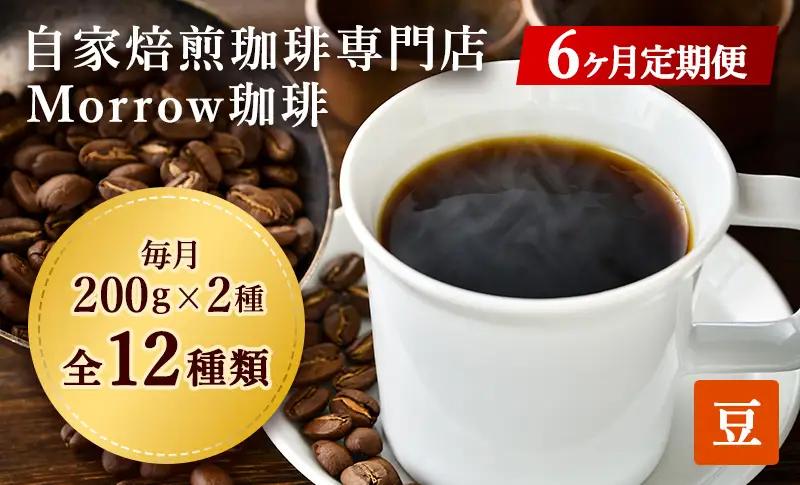 コーヒー豆 自家焙煎 Morrow珈琲 2種 コーヒー豆【各200g 2種】【定期便6回】