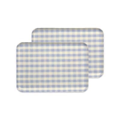 ふるさと納税 海南市 和歌山県海南市 STトレーM 33cm ミルキーチェック ブルー 2枚組 食洗機対応のトレー