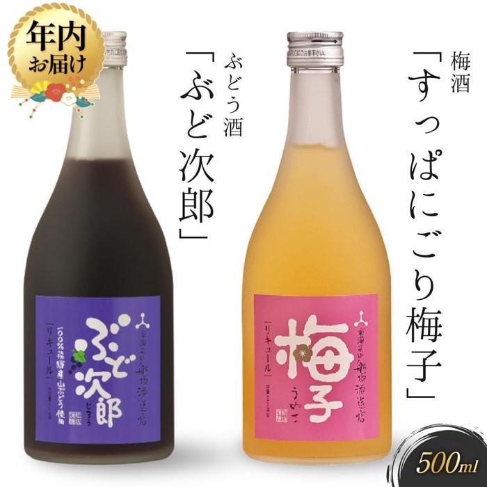 【ふるさと納税】【年内配送が選べる】飛騨の地酒で造ったにごり梅酒「すっぱにごり梅子」と山ぶどう酒「ぶど次郎」 ｜発送時期が選べる 年内発送 日本酒 梅 山ぶどう 人気 おすすめ　有限会社舩坂酒造店　FB005VP