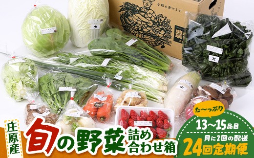 
                  野菜 定期便 チョイス限定【定期便 24回 配送】広島県庄原産「旬の野菜」詰め合わせ箱（13～15品目）野菜セット【2週間に1回の配送】 やさい 12ヵ月 12か月 12ヶ月 1年 1年間 定期 頒布会 24回
                