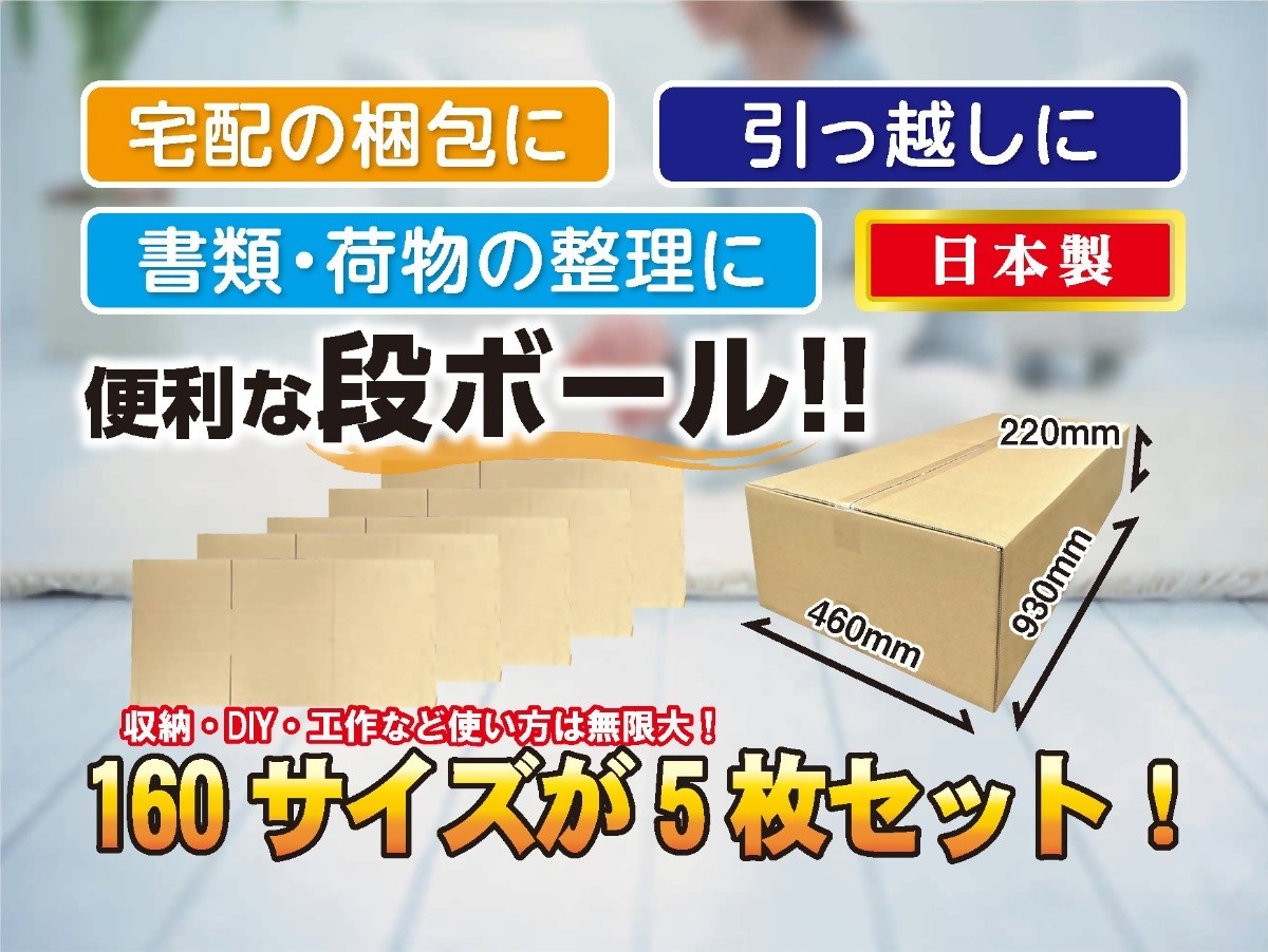 
            160サイズ 段ボール 5枚 横長
          