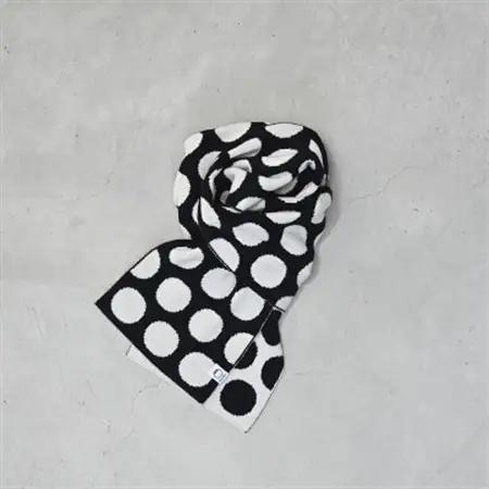 【 OTA KNIT 】ちくちくしないマフラー dot(ネイビー × オートミール)_装飾品・工芸品 マフラー・手袋 服飾小物 _【1554338】