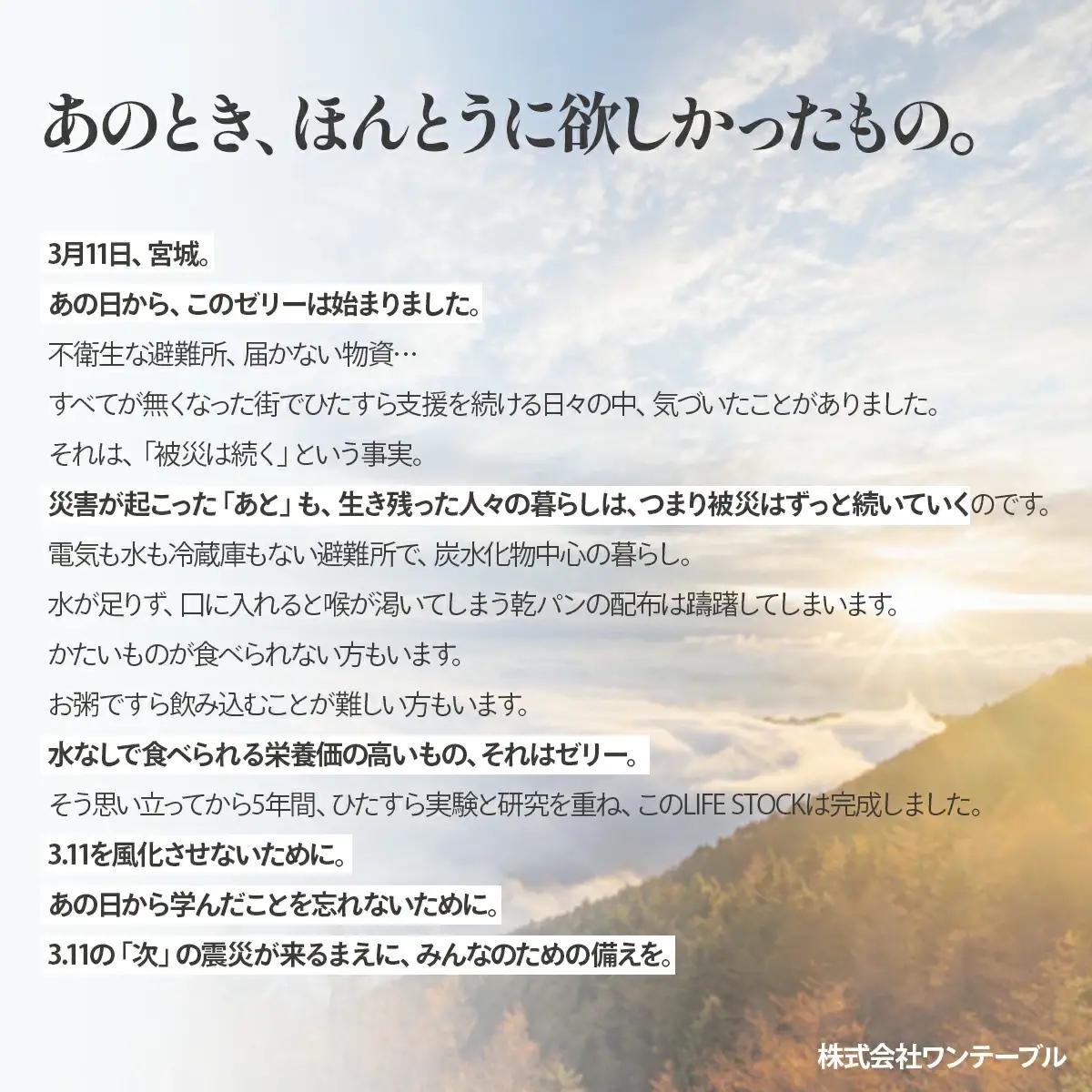 非常食 保存食 LIFE STOCK備蓄ゼリーバランスタイプセット（レモン＆キャロット味） 【04209-0184】 コンパクト 防災食 非常食 保存食 避難食 高カロリー アレルギー対応 水分補給