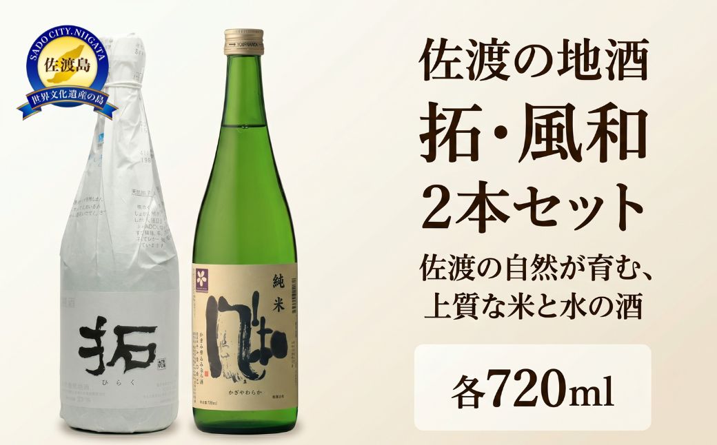 佐渡の地酒　拓・風和　2本セット