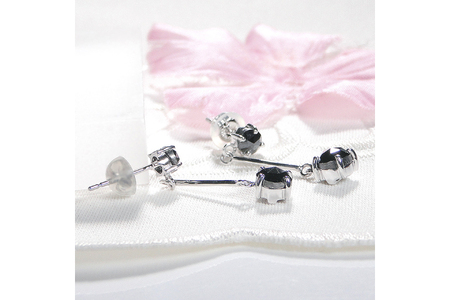 ピアス スタッドピアス プラチナ PT900 ブラックダイヤモンド 2.16ct ぶら下がり レディース  揺れる 【f223-pt】 [オーダーメイドジュエリーメイ 山梨県 韮崎市 20745211