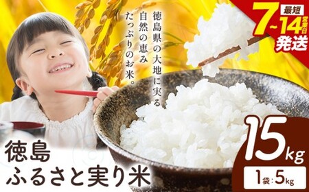 徳島ふるさと実り米 15kg 【最短7日発送】白米
