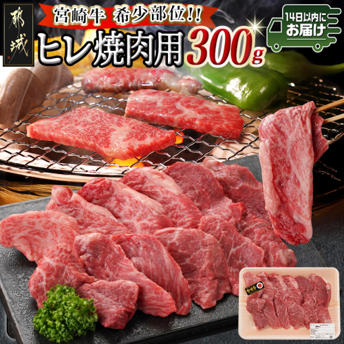 宮崎牛ヒレ焼肉用300g≪みやこんじょ快速便≫_23-8904-R