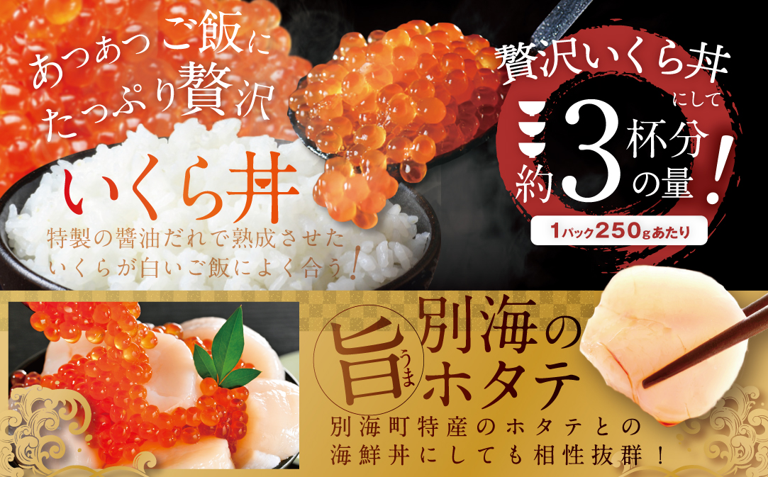 【250g×1パック 3回 お届け】 3ヵ月 定期便 漁協 直送！本場「北海道」 いくら 醤油漬け【NKM03NQ13】( いくら イクラ いくら鮭 イクラ鮭 いくら醤油漬け イクラ醤油漬け 国産 道