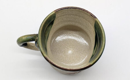 【瀬戸焼】織部渋入 カップ＆ソーサー 1客 【山長陶苑】 / カップ ソーサ― ティーカップ 茶器 食器 和食器 / 瀬戸市[BBBH049]