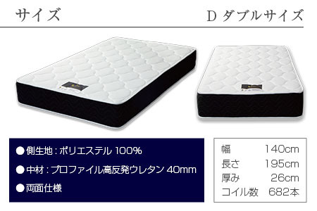マットレス （ダブル） ポケットコイル 抗ウイルス加工 衛生タイプ ベッド 寝具 インテリア 家具  国産 夜香 プレミアム2 高反発 プロファイル ウレタン ポケットコイルマットレス デオファクター