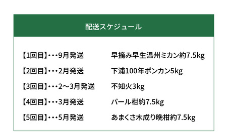 S040-017A_【定期便5回】厳選！天草 下浦地区の農家が愛情込めて育てた柑橘5種〈先行予約〉 / ポンカン 不知火 晩柑 柑橘 みかん フルーツ