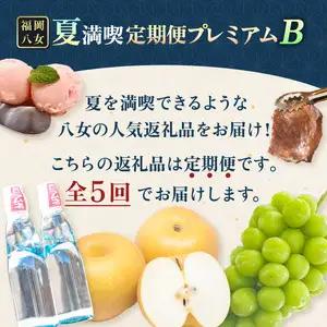 福岡・八女「夏」満喫定期便プレミアム全5回B＜配送不可：北海道・沖縄・離島＞ 072-T080