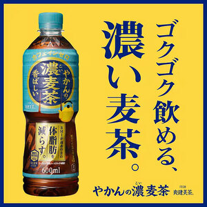 [機能性表示食品]コカ・コーラ やかんの濃麦茶 from 爽健美茶 600ml PET（24本入）　お茶　麦茶　飲料　ペットボトル