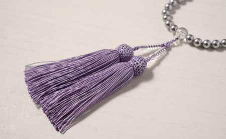 島珠 数珠 7mm グレー（房/シルク） 兵庫県 洲本市 淡路島