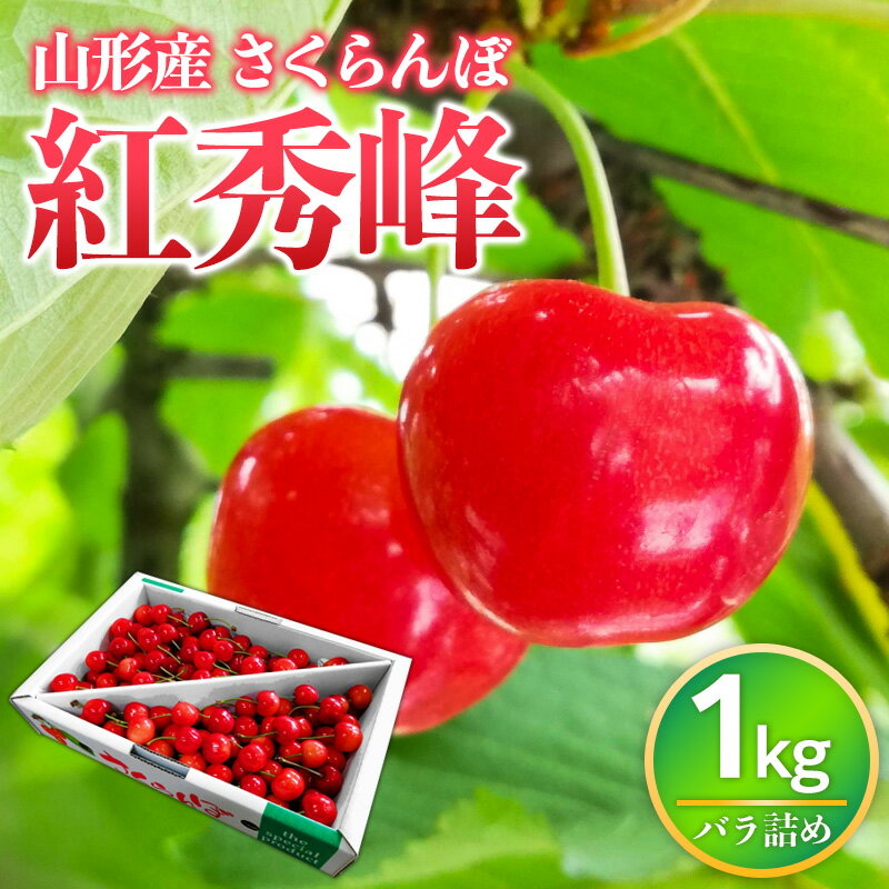 【ふるさと納税】山形県産 さくらんぼ 紅秀峰 1kg バラ詰め FY26-072