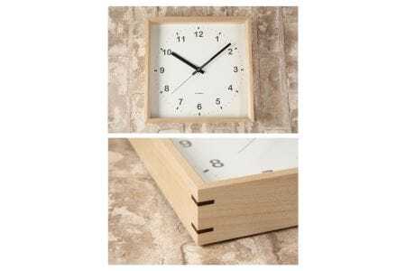 KATOMOKU Square clock ハードメープル木製掛け時計（ナチュラル）km-37HM