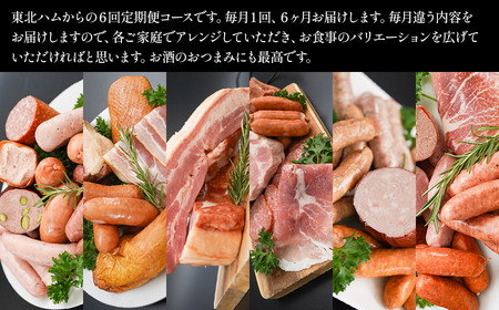 東北ハムのお楽しみ６回定期便　毎月１回×６ヶ月（計６回）　ハム・ソーセージ・ベーコン