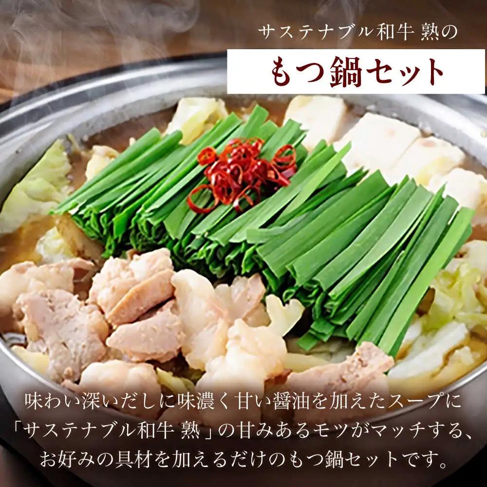 牛肉 サステナブル和牛 熟 鍋守 赤のもつ鍋セット 4-5人前 モツ500g  [AIAT006] 