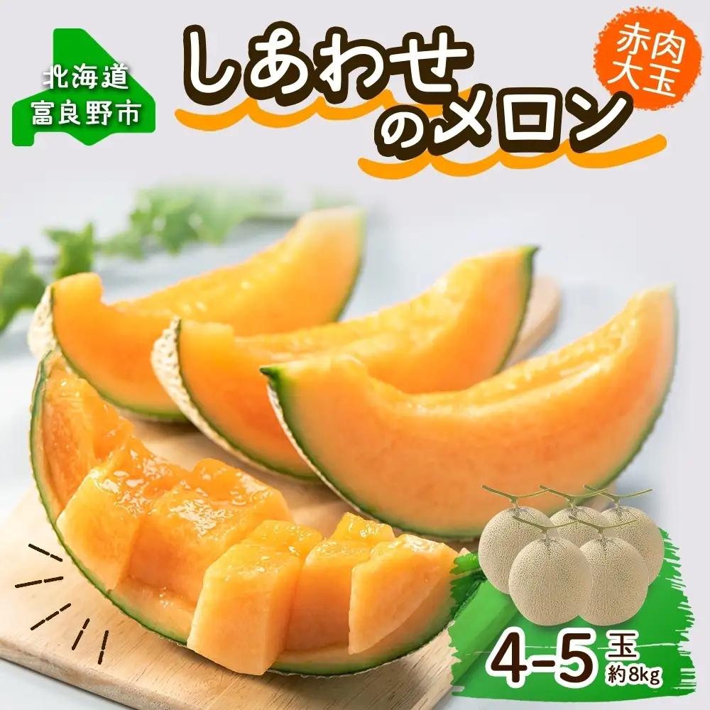 ＜2027年発送＞しあわせのメロン 赤肉 4～5玉 計8kg メロン 富良野
