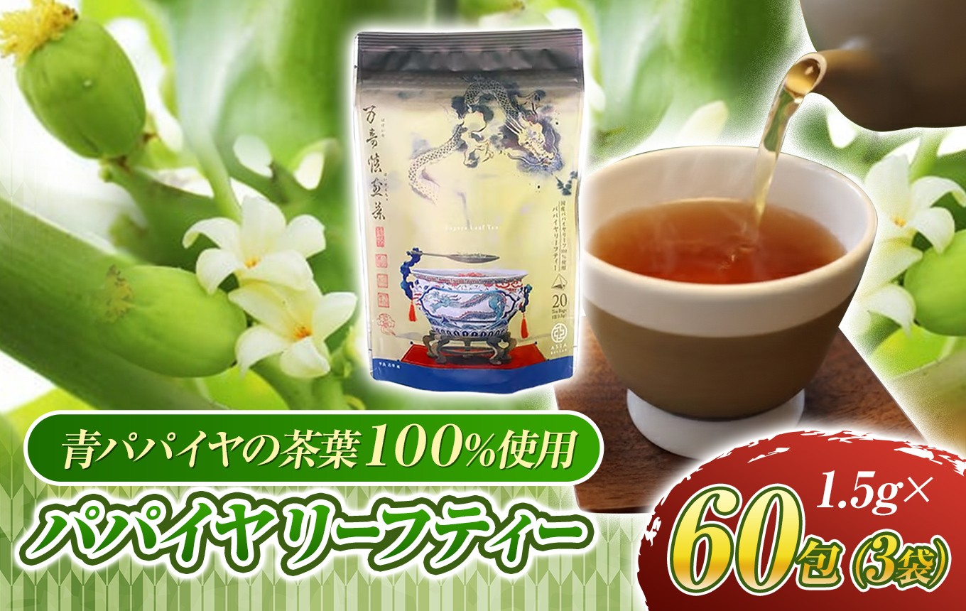 
                  瀬戸内パパイヤリーフティー ( 万寿焙煎茶 ) 60包（ 20包 × 3袋 セット ）青パパイヤ茶 使用 ノンカフェイン | 茶 お茶 ドリンク パパイヤ パパイヤリーフティー 焙煎茶 健康 山口県 平生町
                