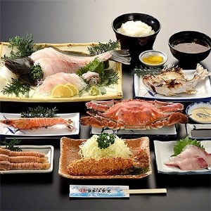 まるは食堂旅館 南知多豊浜本店　知多牛陶板焼と旬の活造り付コースペアお食事券【1092685】