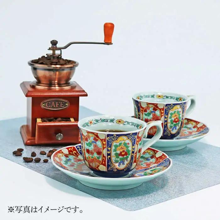【波佐見焼】古伊万里鳳凰写絵 珈琲碗皿2客揃 食器 カップ 【不二商店】 [UC02] 波佐見焼