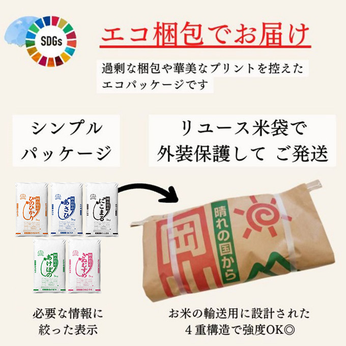 定期便 3ヶ月 令和7年産 お米 10kg（5kg×2袋）ひのひかり あさひ にこまる あけぼの きぬむすめ 特A 精米 白米 ライス 単一原料米 検査米 岡山県 瀬戸内市産 ご飯 主食 