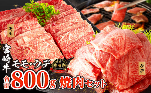 
宮崎牛 モモ ウデ 焼肉 セット 各400g 合計800g【牛肉 肉 みやざき牛 焼肉 焼き肉 焼肉用 お肉 ウデ肉 うで モモ肉 もも】_M132-012_02
