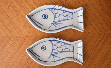 皿 魚形皿 2点 セット お皿 日用品 雑貨 