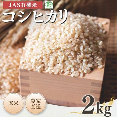 ふるさと納税 南相馬市 JAS有機米 コシヒカリ 玄米 2kg 令和7年産 根本有機農園