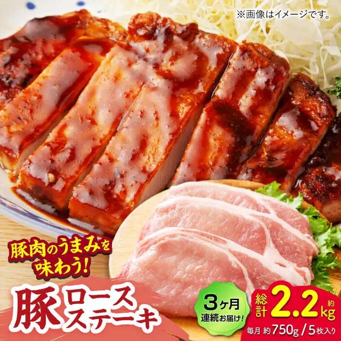 【3回定期便】豚ロースステーキ 約750g（約150g×5枚）【吉里精肉】[ZEW087]