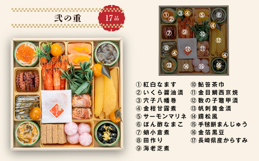 千賀屋謹製 2026年 迎春おせち料理「千ノ幸」和風与段重 6～7人前 全58品　冷蔵