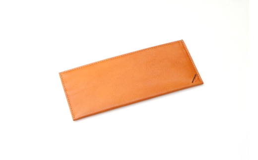 フタもマチもない薄長財布 キャラメル 牛革 (栃木レザー)｜長財布 メンズ 革 小銭入れなし ファスナーなし フタなし 薄型 薄い 革財布 本革 レザー 革職人 デュアルライン [1391]