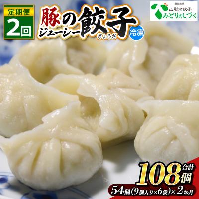 ふるさと納税 山形市 【定期便2回】豚のジューシー餃子 9個入り×6袋(54個)×2ヶ月(計108個) FZ26-737