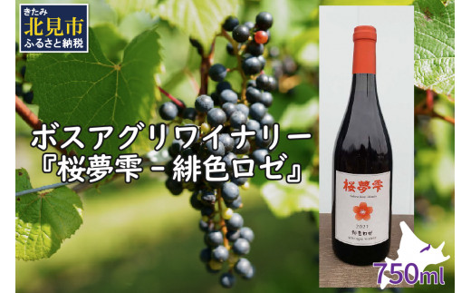 
北見産ぶどう100％のワイン 桜夢雫 緋色ロゼ ( ワイン 国産 ブドウ ロゼ 辛口 750ml )【075-0002】
