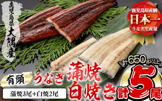 
楠田の極うなぎ 蒲焼き3尾・白焼き2尾 130g以上×5尾(計650g以上) うなぎ 鰻 ウナギ 国産 鹿児島県産 九州産 蒲焼き 白焼き 冷凍 うな重 ひつまぶし c0-093
