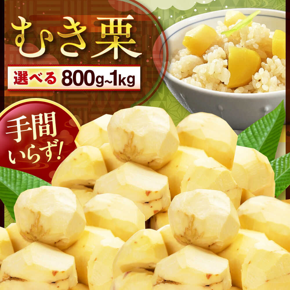【ふるさと納税】【選べる容量・保存方法】【10月上旬から順次発送】ムキ栗 800g～1.0kg（真空パック） 大洲市/沢井青果[AGBN034] 栗 クリ くり 栗ご飯 栗ごはん くだもの 果物 フルーツ ふるーつ 生栗 先行予約 おすすめ 人気 お取り寄せ 送料無料 贈答 ギフト