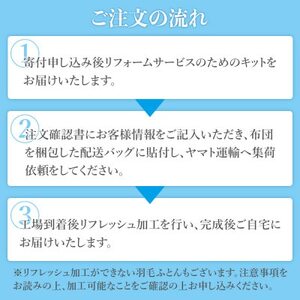 羽毛ふとんリフレッシュサービス プレミアムコース(クイーンサイズ)【甲州羽毛ふとん】羽毛布団打ち直し【1630495】