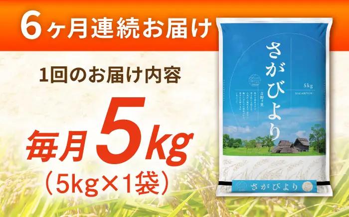 【5kg×6回定期便】【令和7年産】さがびより 計30kg（5kg×6回）吉野ヶ里町/増田米穀  [FBM003]