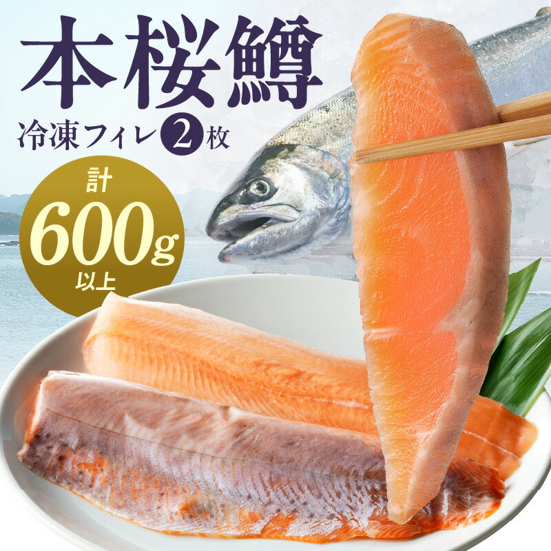 【ふるさと納税】【2025年6月より順次出荷】 本桜鱒 冷凍 フィレ 2枚 計 600g以上 不定貫 業務用 養殖 魚 魚介 魚介類 海鮮 焼魚 ムニエル 海鮮丼 刺身 宮崎県 延岡市 お取り寄せ お取り寄せグルメ 送料無料