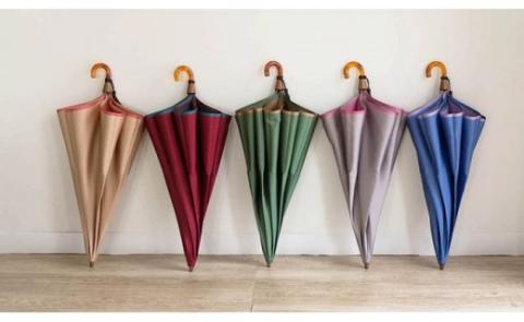 【数量限定】かさね　折りたたみ傘　55cm　8本骨(グレー×ローズピンク)