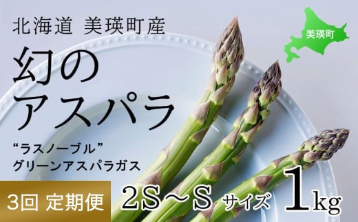 
                  【令和9年産先行予約】幻のアスパラ 2S～Sサイズ 1kg 3回便 ラスノーブル 令和9年産 北海道 美瑛町 本山農場 グリーンアスパラ | グリーン アスパラガス アスパラ あすぱら あすぱらがす 採れたて ギフト 贈答 新鮮 旬 産地直送 野菜[030-108]
                