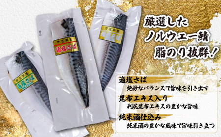 お試しセット 適塩さば 真空 個包装 鯖 12枚 適塩 昆布 純米酒